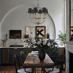 Бра с металлическим основанием бронзового цвета и 2-мя черными конусовидными абажурами Dignity варинант исполнения - 5 | Loft Concept в Нижнем Новгороде