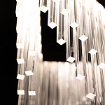 Люстра золотого цвета в форме галочки с каскадом длинных прозрачных трубок Eurofase варинант исполнения - 11 | Loft Concept в Нижнем Новгороде