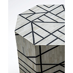 Приставной столик с инкрустацией Black and White Geometry bone bedside table варинант исполнения - 1 | Loft Concept в Нижнем Новгороде