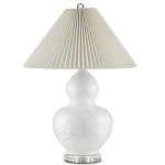 Настольная лампа фарфоровая с плиссированным конусовидным абажуром White Glaze варинант исполнения - 3 | Loft Concept в Нижнем Новгороде