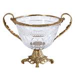 Чаша из прозрачного стекла с ручками и ободком из бронзы Eden Garden варинант исполнения - 1 | Loft Concept в Нижнем Новгороде