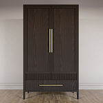 Шкаф платяной Primo с выдвижными ящиками шпон Темный орех варинант исполнения - 2 | Loft Concept в Нижнем Новгороде