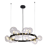 Люстра круглая подвесная с 15-ю прозрачными шарообразными плафонами из стекла Iona chandelier варинант исполнения - 7 | Loft Concept в Нижнем Новгороде