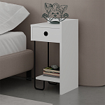 Прикроватная тумба белого цвета с ящиком и открытой полкой SIRIUS NIGHTSTAND RIGHT MODULE WHITE варинант исполнения - 3 | Loft Concept в Нижнем Новгороде