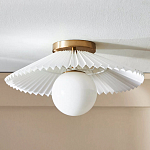 Потолочный светильник с белым плиссированным абажуром Headquarters варинант исполнения - 1 | Loft Concept в Нижнем Новгороде