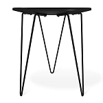 Стол журнальный с круглой столешницей из стекла на 3-х черных ножках Beige Marble варинант исполнения - 4 | Loft Concept в Нижнем Новгороде