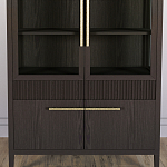 Витрина Primo со стеклянными фасадами и буфетом шпон Темный орех варинант исполнения - 6 | Loft Concept в Нижнем Новгороде