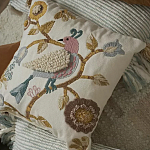 Чехол на подушку с кисточками и вышивкой птиц Ethnic mix Birds Square варинант исполнения - 6 | Loft Concept в Нижнем Новгороде