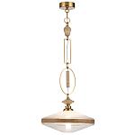 Подвесной светильник с плоским прозрачным плафоном и декоративной вставкой из текстурного камня Tectona  варинант исполнения - 3 | Loft Concept в Нижнем Новгороде