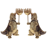 Подсвечник в виде дракона Dragon candlestick Green Gold Brown L or R варинант исполнения - 4 | Loft Concept в Нижнем Новгороде