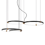 Люстра подвесная светодиодная с 4-мя кольцами черный металл Ring Horizontal варинант исполнения - 1 | Loft Concept в Нижнем Новгороде