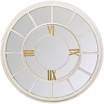 Зеркало настенное в белой металлической раме в виде часов Mirror Tower Clock варинант исполнения - 1 | Loft Concept в Нижнем Новгороде