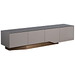 Тумба под телевизор со стеклянной столешницей и с выдвижными ящиками Minimalist Accent варинант исполнения - 1 | Loft Concept в Нижнем Новгороде