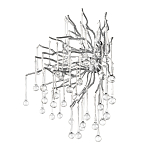 Бра с лучеобразным основанием и подвесками из прозрачного стекла в виде длинных капель Droplet Chandelier варинант исполнения - 11 | Loft Concept в Нижнем Новгороде