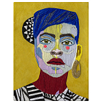 Картина с вышивкой Портрет wall panel People with the yellow ear 1 варинант исполнения - 2 | Loft Concept в Нижнем Новгороде