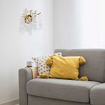 Бра золотого цвета с ветвями и белыми овальными стеклянными подвесками Droplet Chandelier варинант исполнения - 7 | Loft Concept в Нижнем Новгороде