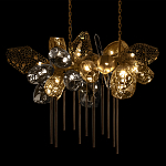 Люстра подвесная с 22-мя гранёными стеклянными плафонами с вертикальными подвесками Gilded Mirage  варинант исполнения - 8 | Loft Concept в Нижнем Новгороде