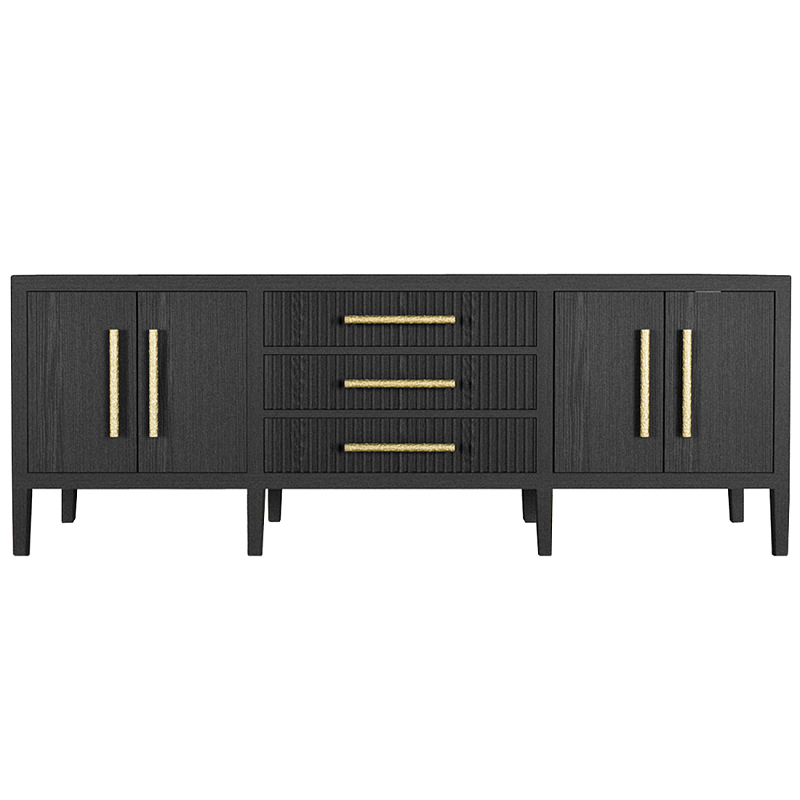 Большая VT-тумба Primo шпон Черный дуб Черный Золотой в Нижнем Новгороде | Loft Concept 