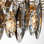 Люстра подвесная круглая с овальными подвесками из стекла дымчатого цвета Harlow Crystal Round варинант исполнения - 2 | Loft Concept в Нижнем Новгороде