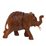 Статуэтка из дерева суар в виде слона в традиционном облачении Little Elephant варинант исполнения - 2 | Loft Concept в Нижнем Новгороде