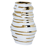 Ваза белая с рельефной поверхностью и золотыми полосами Vase Beehive варинант исполнения - 1 | Loft Concept в Нижнем Новгороде