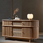 Дизайнерский комод овальный с фактурным фасадом и вставками из плетеных элементов Ambar варинант исполнения - 2 | Loft Concept в Нижнем Новгороде