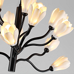Люстра подвесная черного цвета с ветвями и белыми фарфоровыми цветами Floralis варинант исполнения - 6 | Loft Concept в Нижнем Новгороде
