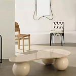 Дизайнерский журнальный стол с изогнутой столешницей на круглых ножках Rigilyr варинант исполнения - 2 | Loft Concept в Нижнем Новгороде