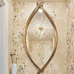 Зеркало овальное в деревянной золотистой раме Oval Gold Lines варинант исполнения - 3 | Loft Concept в Нижнем Новгороде