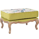 Банкетка из массива бука с изображением птиц и цветов Beige Green Chinoiserie Garden Banquette варинант исполнения - 1 | Loft Concept в Нижнем Новгороде