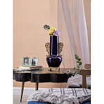 Ваза темно-синяя фарфоровая с бронзовыми ручками и ножками Eden Garden варинант исполнения - 6 | Loft Concept в Нижнем Новгороде