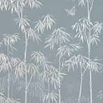 Обои ручная роспись Distant Bamboo Special Colourway on Azure Cobalt painted Xuan paper варинант исполнения - 1 | Loft Concept в Нижнем Новгороде