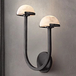 Бра с 2-мя мраморными плафонами на черном корпусе Light Warm Light варинант исполнения - 3 | Loft Concept в Нижнем Новгороде