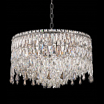 Люстра круглая с хрустальными подвесками на серебряном каркасе Roul Crystal Light варинант исполнения - 3 | Loft Concept в Нижнем Новгороде