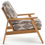 Кресло с каркасом из массива дуба Deniaud Oak Rhombus Beige Armchair варинант исполнения - 3 | Loft Concept в Нижнем Новгороде