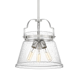 Подвесной светильник с прозрачным стеклянным плафоном в форме колокола с эффектом пузырьков и тремя лампами Quoizel варинант исполнения - 1 | Loft Concept в Нижнем Новгороде