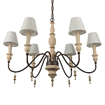 Люстра на металлическом основании с 6-ю белыми тканевыми абажурами Terrain варинант исполнения - 7 | Loft Concept в Нижнем Новгороде