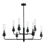 Люстра с 8-ю плафонами в форме стеклянных трубок и мраморных декоративных элементов Montreal варинант исполнения - 3 | Loft Concept в Нижнем Новгороде