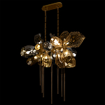Люстра подвесная с 18-ю стеклянными плафонами с вертикальными подвесками Gilded Mirage  варинант исполнения - 6 | Loft Concept в Нижнем Новгороде