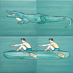 Плитка с узором Крокодил байдарочник варинант исполнения - 1 | Loft Concept в Нижнем Новгороде