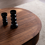 Кофейный стол овальный из дерева с 2-мя ящиками Coffee Walnut Table варинант исполнения - 4 | Loft Concept в Нижнем Новгороде