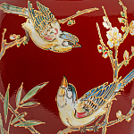 Настольная лампа бордовая с изображением птиц Slip Away варинант исполнения - 6 | Loft Concept в Нижнем Новгороде