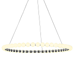 Люстра светодиодная кольцевая с круглыми плафонами белого цвета PEARLS Suspension 80 варинант исполнения - 1 | Loft Concept в Нижнем Новгороде