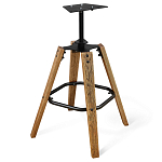 Барный стул со спинкой и металлической подставкой на 4-х деревянных ножках Бежевый Велюр Vendramin Chair варинант исполнения - 8 | Loft Concept в Нижнем Новгороде