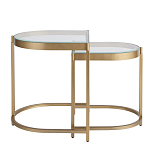 Комплект из 2-х приставных столиков на металлическом основании цвета латунь Ambassador варинант исполнения - 2 | Loft Concept в Нижнем Новгороде