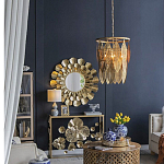 Зеркало круглое настенное в металлической раме Sunny Golden Petals варинант исполнения - 6 | Loft Concept в Нижнем Новгороде