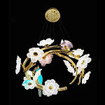 Люстра круглая на золотом каркасе с птичками и цветочным декором Miscellaneous herbs варинант исполнения - 8 | Loft Concept в Нижнем Новгороде