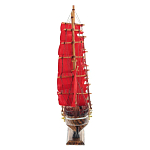 Декоративная модель деревянного парусника с красными парусами в подарочной упаковке With The low варинант исполнения - 3 | Loft Concept в Нижнем Новгороде