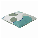 Подушка декоративная хлопковая мятного цвета с абстрактным принтом Elysian Flow Breeze варинант исполнения - 1 | Loft Concept в Нижнем Новгороде