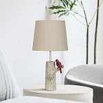 Настольная лампа с тканевым абажуром и основанием в виде птицы на дереве Simurq варинант исполнения - 3 | Loft Concept в Нижнем Новгороде